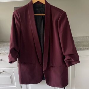 Zara woman maroon burgundy blazer size large